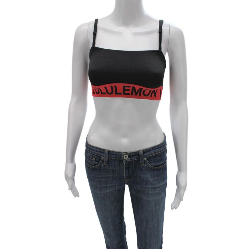 Lululemon Womens Adjustable Strap Sports Bra Black Red Size Extra Small